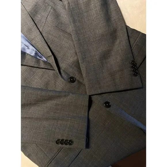 NWOT Joseph Abboud 42L Gray Muted Cobalt Blue Plaid Blazer Sport Coat Jacket - Picture 9 of 15